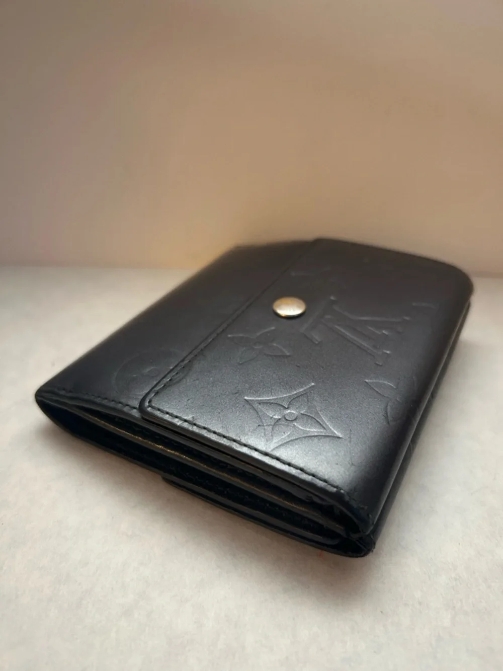 VTG Louis Vuitton Elise Compact Wallet in Monogram Mat Vernis Gray Leather - Picture 6 of 14